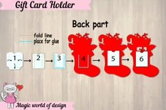 Christmas reindeer in santa's sock gift card holder SVG Product Image 3