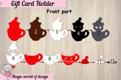 Christmas Panda gift card holder SVG, paper cut layered Product Image 4