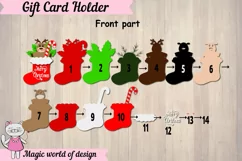 Christmas reindeer in santa's sock gift card holder SVG Product Image 4