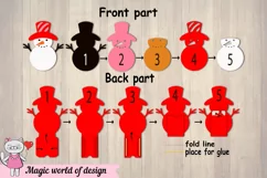 Christmas snowman gift card holder svg, layered paper cut Product Image 4