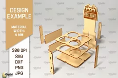 Beer Bottle Stand Laser Cut. Wooden Beer Holder SVG Product Image 2