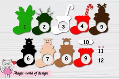 Deer in a Christmas sock candy dome svg, Layered Paper Product Image 5