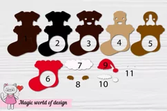 Dog in a Christmas sock candy dome svg, Layered Paper Product Image 5