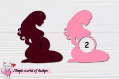 3d Pregnant Mama candy dome svg, pregnancy announcement Product Image 3