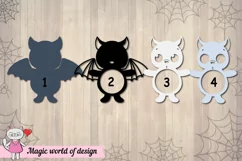 Boy bat halloween paper cut file svg, craft template Product Image 2