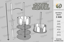 Kitchen Paper Roll Holder Laser Cut. Paper Towel Stand SVG Product Image 3