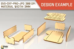 Christmas Gift Box Laser Cut. 3D Favor Box SVG Design Product Image 2