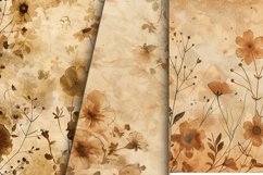 Vintage Watercolor Brown Flower Digital Paper Bundle Product Image 4