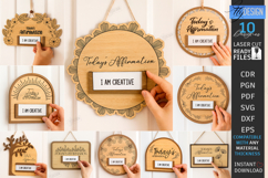 Interchangeable Affirmation Sign Laser Cut Bundle|Wall Decor Product Image 1
