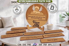 Christian Sign with Stand Laser Cut|Interchangeable Sign SVG Product Image 1