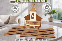 Christian Sign with Stand Laser Cut|Interchangeable Sign SVG Product Image 1