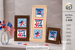 Interchangeable Sign Laser cut. Stand Decor. 4th Of July SVG Product Image 1