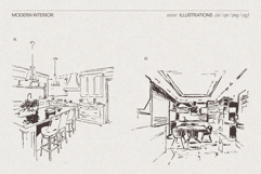 Modern Interior Sketch Illustrations Product Image 3