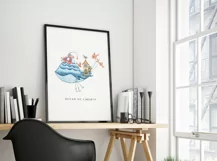 Watercolor cute whale clipart. Nautical nursery sublimation Product Image 2