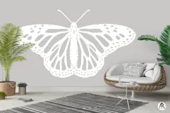 Monarch Butterfly Black Silhouette SVG PNG JPG Product Image 3