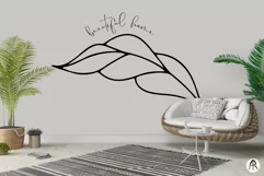 Floral Motif with Bird SVG | Monochrome Line Art Flowers Product Image 2