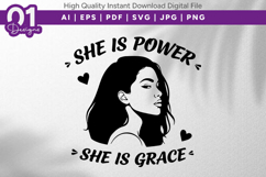 She Is Power She Is Grace SVG Product Image 1