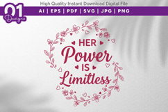 Her Power Is Limitless Floral SVG Product Image 1
