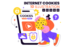 10 Internet Cookies Technology Illustration Product Image 1