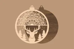 Intricate Deer Mandala Christmas Ornament SVG Product Image 2