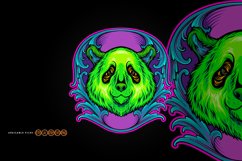 Intricate natural engraved panda head Product Image 2