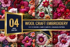Hand Craft Embroidery - Handcrafted Wool Yarn Digital Paper Product Image 1