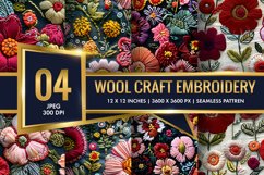 Hand Craft Embroidery - Handcrafted Wool Yarn Digital Paper Product Image 1