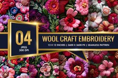 Hand Craft Embroidery - Handcrafted Wool Yarn Digital Paper Product Image 1