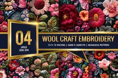Hand Craft Embroidery - Handcrafted Wool Yarn Digital Paper Product Image 1