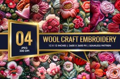 Hand Craft Embroidery - Handcrafted Wool Yarn Digital Paper Product Image 1