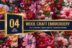 Hand Craft Embroidery - Handcrafted Wool Yarn Digital Paper Product Image 1