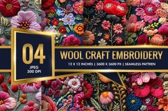 Hand Craft Embroidery - Handcrafted Wool Yarn Digital Paper Product Image 1