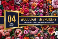 Hand Craft Embroidery - Handcrafted Wool Yarn Digital Paper Product Image 1