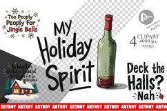 Introvert's Grumpy Christmas Clipart Product Image 1