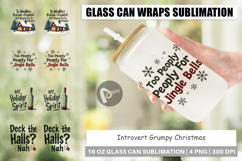 Introvert's Grumpy Christmas Glass Can Product Image 1