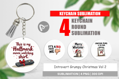 Introvert's Grumpy Christmas Keychain Product Image 1