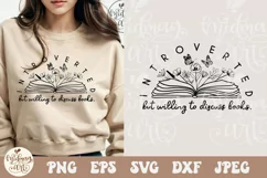 Introverted But Willing To Discuss Books SVG PNG, Book Lover Product Image 1