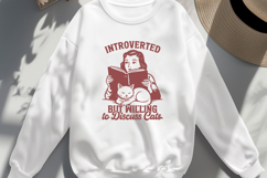Introverted But Willing to Discuss Cats SVG Funny Cat Lover Product Image 3