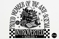 Proud Member of the Anti Social Introverted Book Club PNG Product Image 1