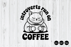 Introverts Run on Coffee SVG, Coffee SVG, Coffee Lover SVG Product Image 1
