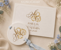 AB BA Wedding Monogram Logo | Elegant Initials Vector Product Image 6