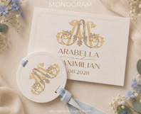 MA AM Wedding Monogram Logo | Elegant Initials Vector Product Image 5
