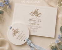 AA Wedding Monogram Logo | Elegant Initials Vector Product Image 3