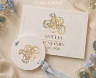 AB BA Wedding Monogram Logo | Elegant Initials Vector Product Image 6
