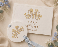 MM Wedding Monogram Logo | Elegant Initials Vector Product Image 4