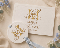 MM Wedding Monogram Logo | Elegant Initials Vector Product Image 6