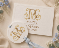 MB BM Wedding Monogram Logo | Elegant Initials Vector Product Image 4