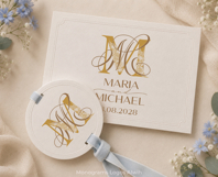 MM Wedding Monogram Logo | Elegant Initials Vector Product Image 4