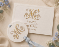 MM Wedding Monogram Logo | Elegant Initials Vector Product Image 4