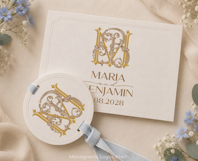 MB BM Wedding Monogram Logo | Elegant Initials Vector Product Image 4